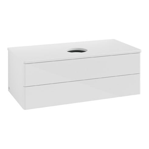 V&B Waschtischunterschrank ohne Frontstruktur Antao 100x36x50cm, WBP-farbe Lac, glo wh. Lac