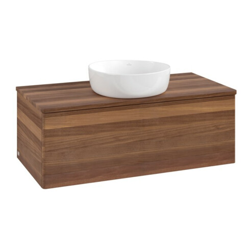 V&B Waschtischunterschrank ohne Frontstruktur Antao 100x36x50cm, WBP-farbe w. wal, w. walnut