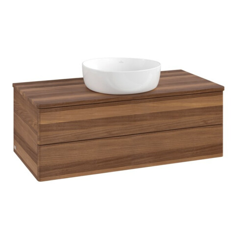 V&B Waschtischunterschrank ohne Frontstruktur Antao 100x36x50cm, WBP-farbe w. wal, w. walnut