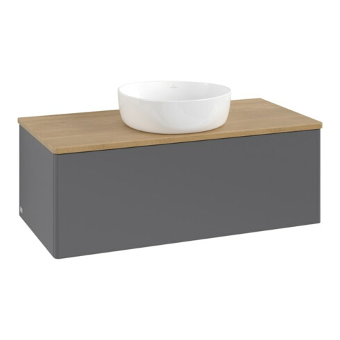 V&B Waschtischunterschrank ohne Frontstruktur Antao 100x36x50cm, WBP hon. Oa, Anthrac. m Lac