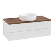 V&B Waschtischunterschrank ohne Frontstruktur Antao 100x36x50cm, WBP w. wal, glo wh. Lac