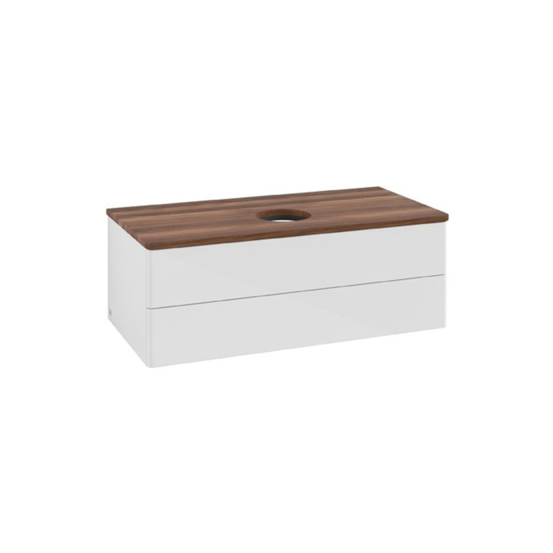 V&B Waschtischunterschrank ohne Frontstruktur Antao 100x36x50cm, WBP w. wal, glo wh. Lac