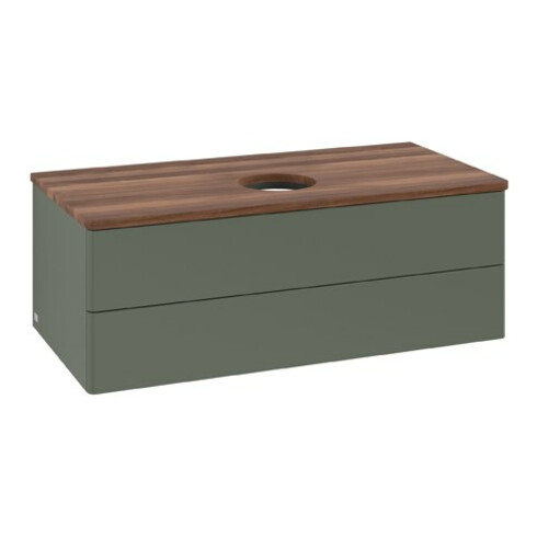 V&B Waschtischunterschrank ohne Frontstruktur Antao 100x36x50cm, WBP w. wal, lea gre. m Lac