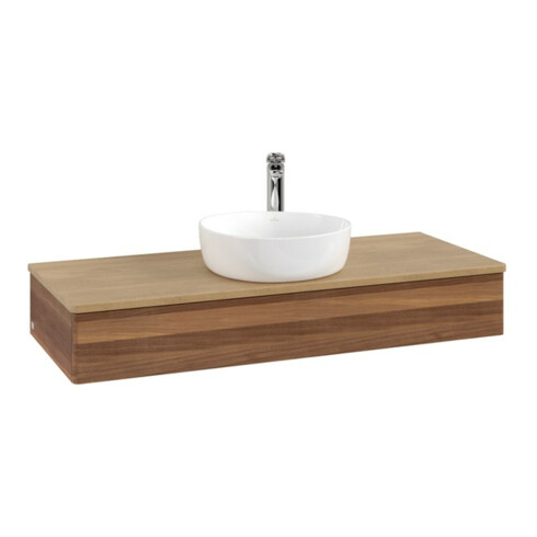 V&B Waschtischunterschrank ohne Frontstruktur Antao 120x19x50cm, HL, WBP hon. Oa, w. wal