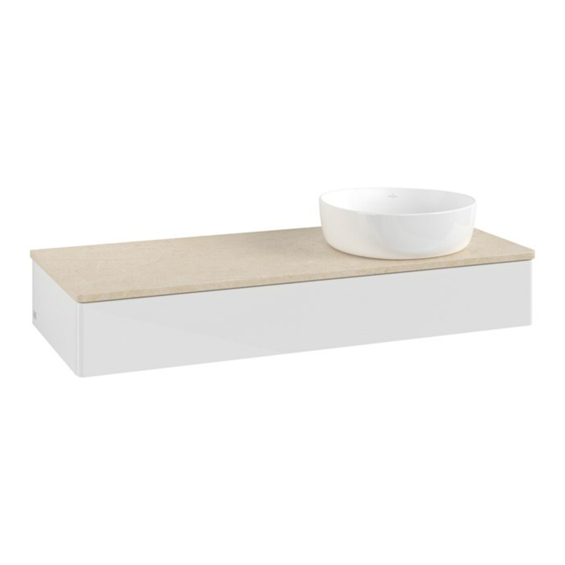V&B Waschtischunterschrank ohne Frontstruktur Antao 120x19x50cm, WBP botti., glo wh. Lac
