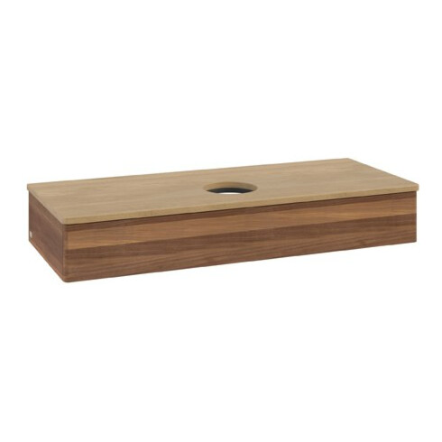 V&B Waschtischunterschrank ohne Frontstruktur Antao 120x19x50cm, WBP-farbe hon. Oa, w. wal