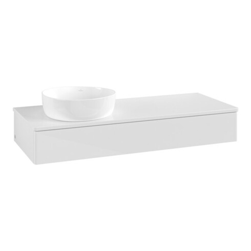 V&B Waschtischunterschrank ohne Frontstruktur Antao 120x19x50cm, WBP-farbe Lac, glo wh. Lac