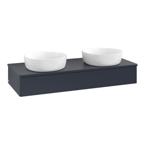V&B Waschtischunterschrank ohne Frontstruktur Antao 120x19x50cm, WBP-farbe Lac, md bl. m Lac