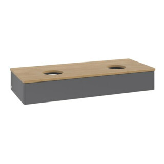 V&B Waschtischunterschrank ohne Frontstruktur Antao 120x19x50cm, WBP hon. Oa, Anthrac. m Lac