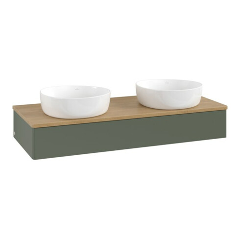 V&B Waschtischunterschrank ohne Frontstruktur Antao 120x19x50cm, WBP hon. Oa, lea gre. m Lac