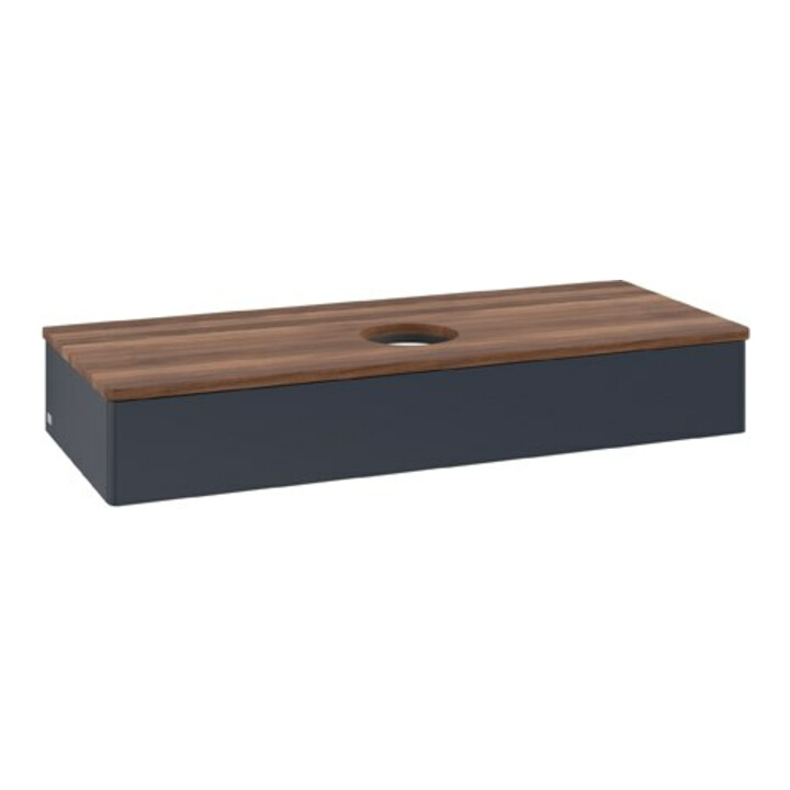 V&B Waschtischunterschrank ohne Frontstruktur Antao 120x19x50cm, WBP w. wal, md bl. m Lac
