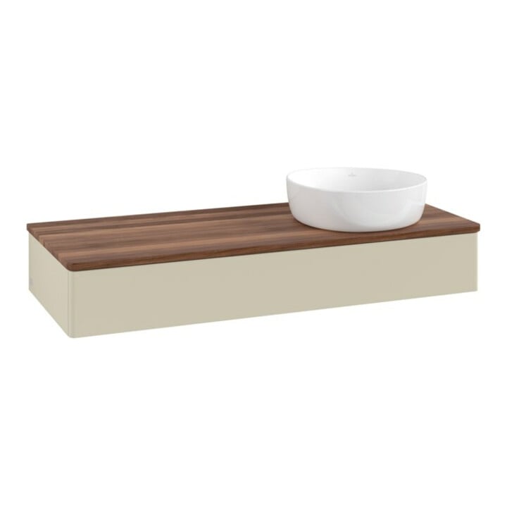 V&B Waschtischunterschrank ohne Frontstruktur Antao 120x19x50cm, WBP w. wal, si Gr m Lac