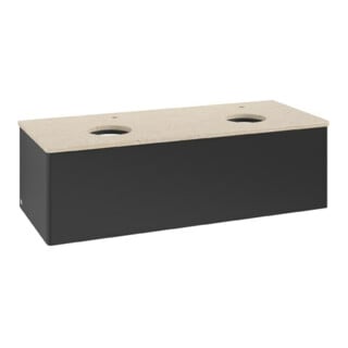 V&B Waschtischunterschrank ohne Frontstruktur Antao 120x36x50cm, HL, WBP botti., bla m Lac