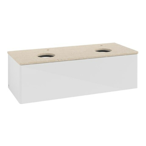 V&B Waschtischunterschrank ohne Frontstruktur Antao 120x36x50cm, HL, WBP botti., glo wh. Lac