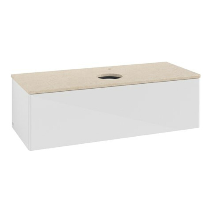 V&B Waschtischunterschrank ohne Frontstruktur Antao 120x36x50cm, HL, WBP botti., glo wh. Lac