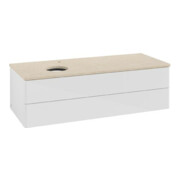 V&B Waschtischunterschrank ohne Frontstruktur Antao 120x36x50cm, HL, WBP botti., glo wh. Lac