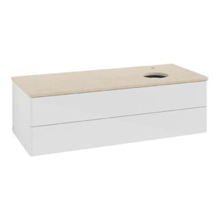 V&B Waschtischunterschrank ohne Frontstruktur Antao 120x36x50cm, HL, WBP botti., glo wh. Lac
