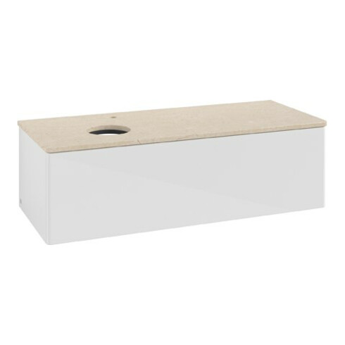 V&B Waschtischunterschrank ohne Frontstruktur Antao 120x36x50cm, HL, WBP botti., glo wh. Lac