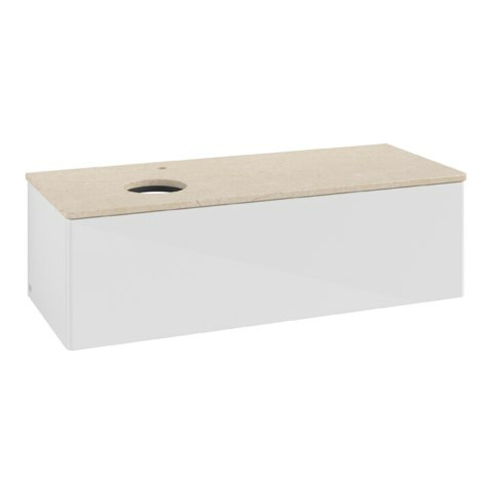 V&B Waschtischunterschrank ohne Frontstruktur Antao 120x36x50cm, HL, WBP botti., glo wh. Lac