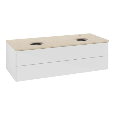 V&B Waschtischunterschrank ohne Frontstruktur Antao 120x36x50cm, HL, WBP botti., glo wh. Lac