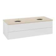 V&B Waschtischunterschrank ohne Frontstruktur Antao 120x36x50cm, HL, WBP botti., glo wh. Lac