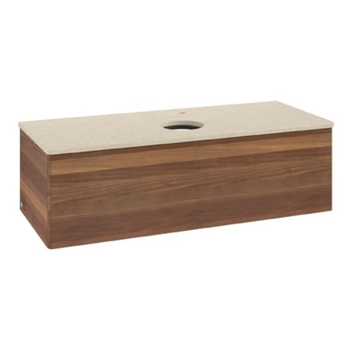 V&B Waschtischunterschrank ohne Frontstruktur Antao 120x36x50cm, HL, WBP botti., w. wal
