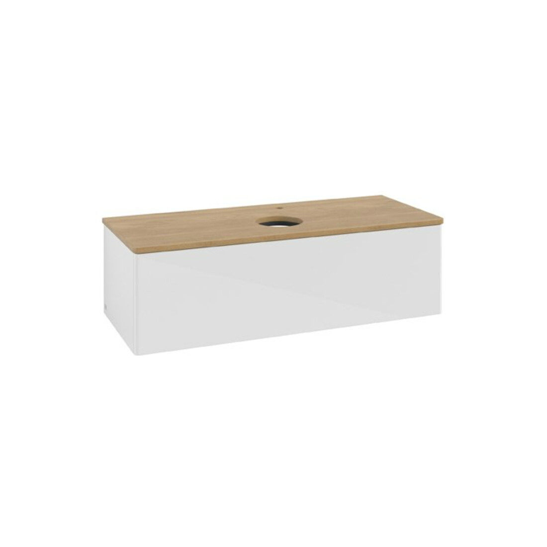 V&B Waschtischunterschrank ohne Frontstruktur Antao 120x36x50cm, HL, WBP hon. Oa, g wh. Lac