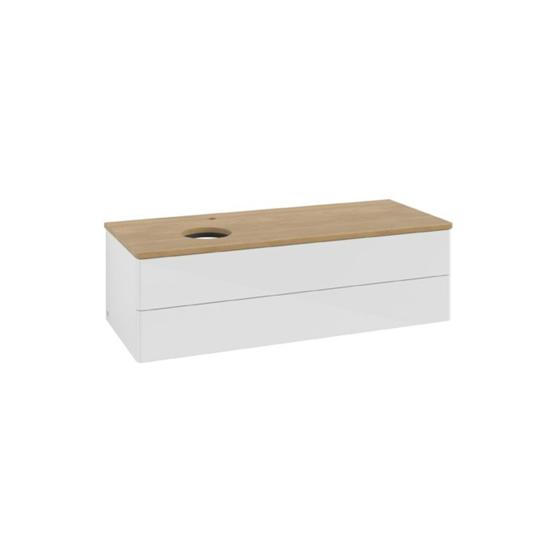 V&B Waschtischunterschrank ohne Frontstruktur Antao 120x36x50cm, HL, WBP hon. Oa, g wh. Lac