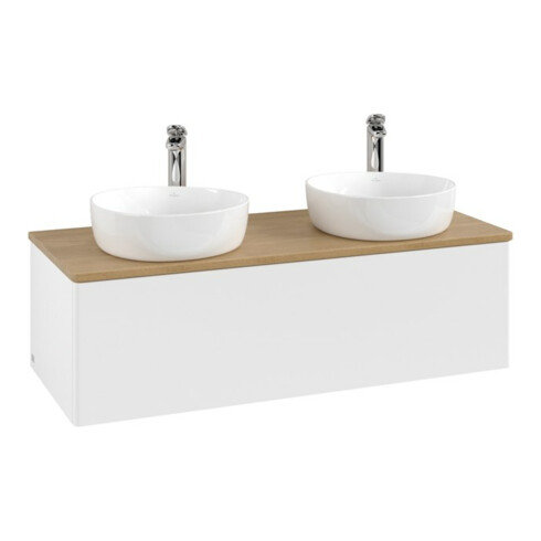 V&B Waschtischunterschrank ohne Frontstruktur Antao 120x36x50cm, HL, WBP hon. Oa, wh. m Lac