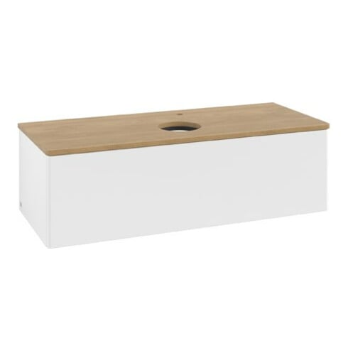 V&B Waschtischunterschrank ohne Frontstruktur Antao 120x36x50cm, HL, WBP hon. Oa, wh. m Lac