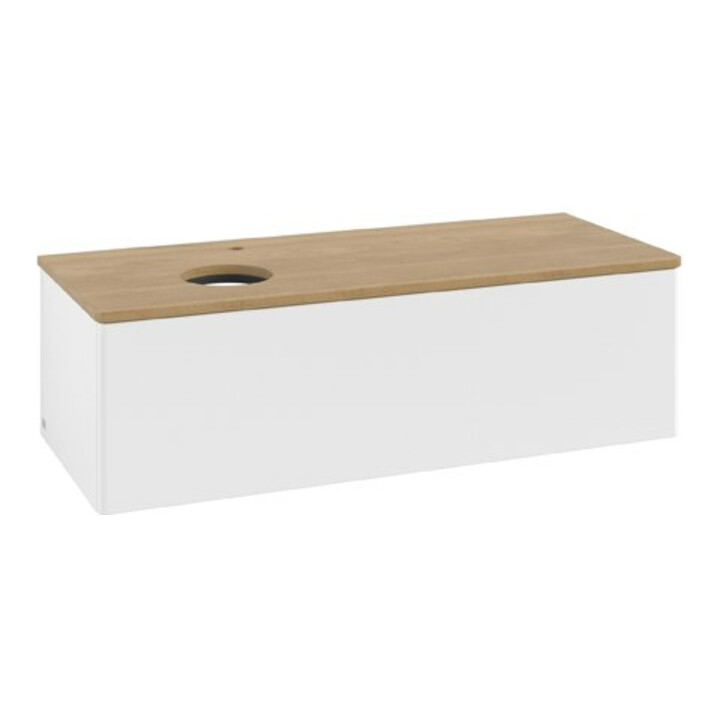 V&B Waschtischunterschrank ohne Frontstruktur Antao 120x36x50cm, HL, WBP hon. Oa, wh. m Lac