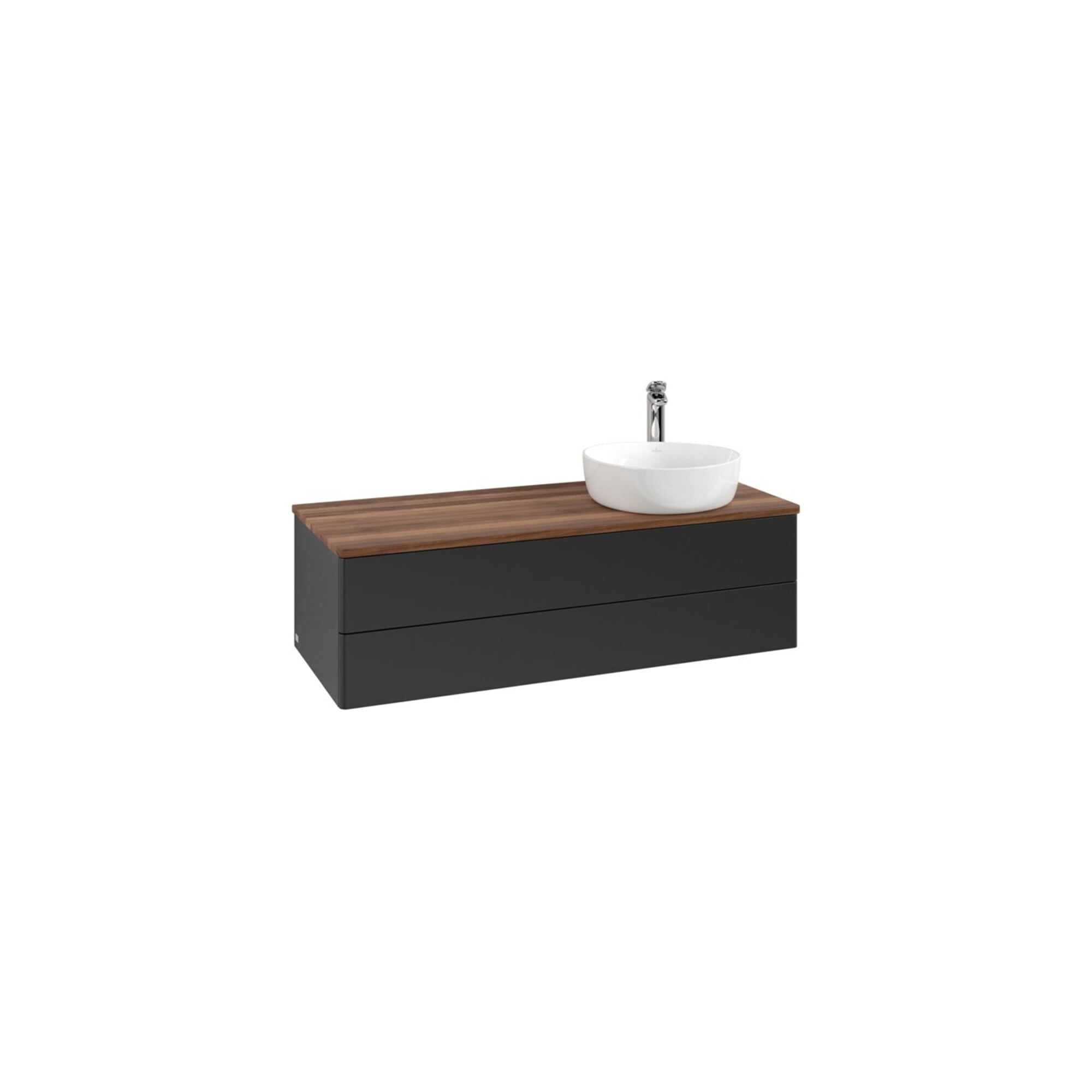 V&B Waschtischunterschrank ohne Frontstruktur Antao 120x36x50cm, HL, WBP w. wal, bla m Lac ; Villeroy & Boch