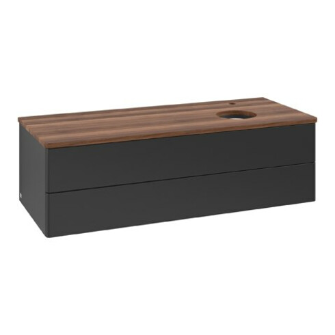 V&B Waschtischunterschrank ohne Frontstruktur Antao 120x36x50cm, HL, WBP w. wal, bla m Lac