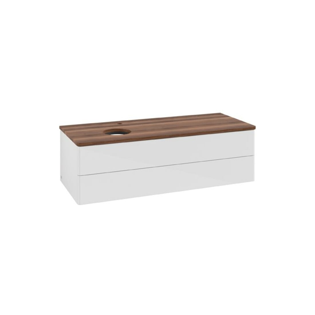 V&B Waschtischunterschrank ohne Frontstruktur Antao 120x36x50cm, HL, WBP w. wal, glo wh. Lac