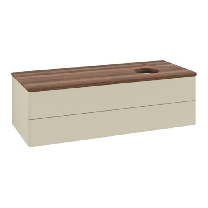 V&B Waschtischunterschrank ohne Frontstruktur Antao 120x36x50cm, HL, WBP w. wal, si Gr m Lac
