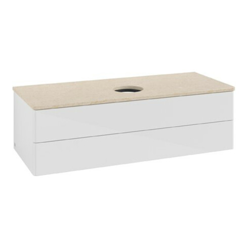 V&B Waschtischunterschrank ohne Frontstruktur Antao 120x36x50cm, WBP botti., glo wh. Lac