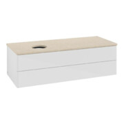 V&B Waschtischunterschrank ohne Frontstruktur Antao 120x36x50cm, WBP botti., glo wh. Lac
