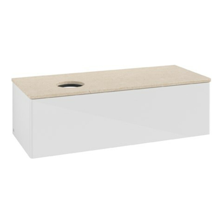 V&B Waschtischunterschrank ohne Frontstruktur Antao 120x36x50cm, WBP botti., glo wh. Lac