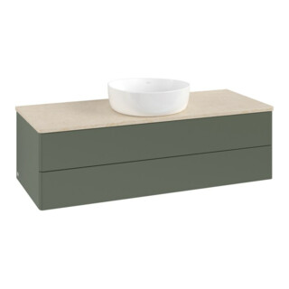V&B Waschtischunterschrank ohne Frontstruktur Antao 120x36x50cm, WBP botti., lea gre. m Lac