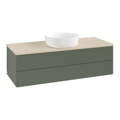 V&B Waschtischunterschrank ohne Frontstruktur Antao 120x36x50cm, WBP botti., lea gre. m Lac