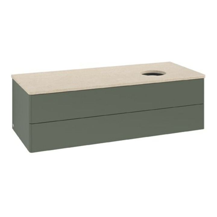 V&B Waschtischunterschrank ohne Frontstruktur Antao 120x36x50cm, WBP botti., lea gre. m Lac