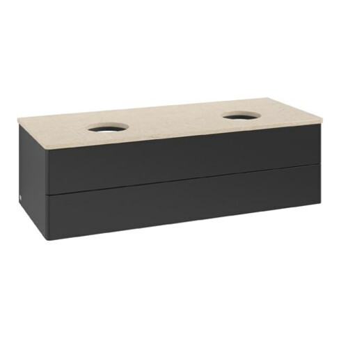 V&B Waschtischunterschrank ohne Frontstruktur Antao 120x36x50cm, WBP-farbe botti., bla m Lac