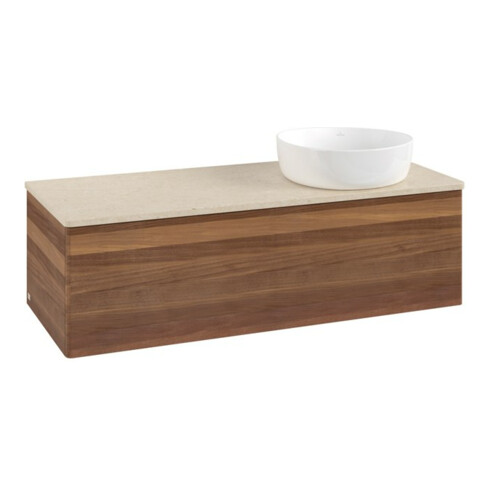 V&B Waschtischunterschrank ohne Frontstruktur Antao 120x36x50cm, WBP-farbe botti., w. walnut