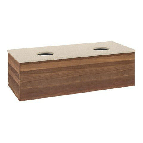 V&B Waschtischunterschrank ohne Frontstruktur Antao 120x36x50cm, WBP-farbe botti., w. walnut