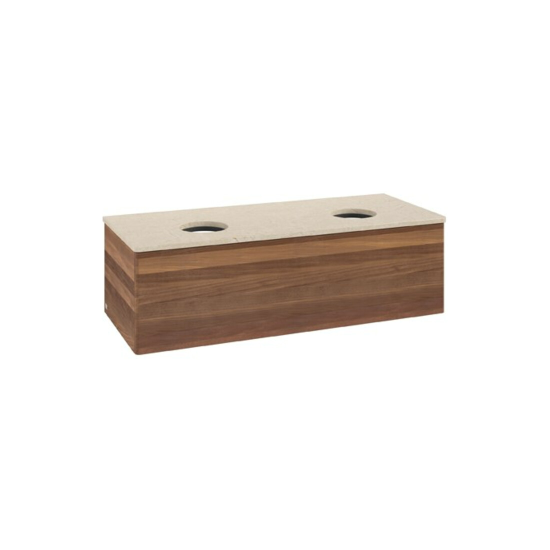 V&B Waschtischunterschrank ohne Frontstruktur Antao 120x36x50cm, WBP-farbe botti., w. walnut