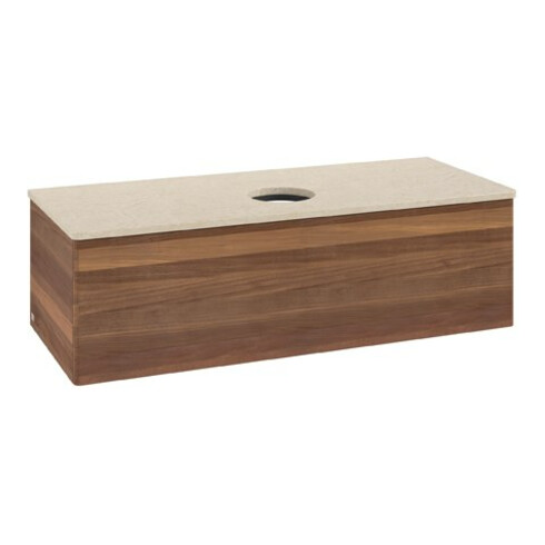 V&B Waschtischunterschrank ohne Frontstruktur Antao 120x36x50cm, WBP-farbe botti., w. walnut