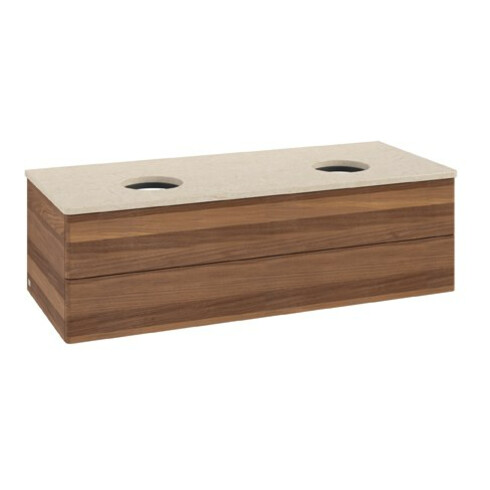 V&B Waschtischunterschrank ohne Frontstruktur Antao 120x36x50cm, WBP-farbe botti., w. walnut