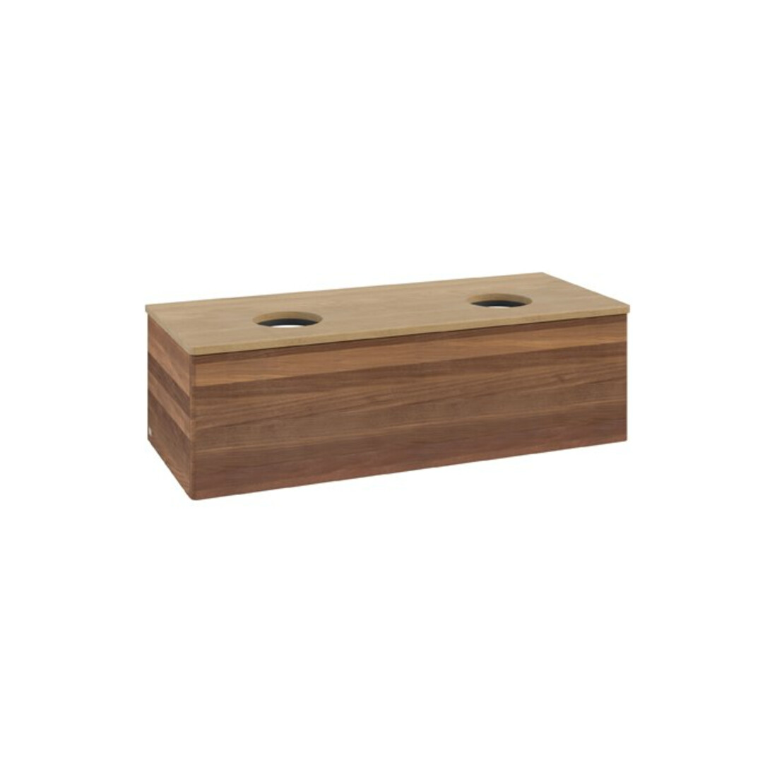 V&B Waschtischunterschrank ohne Frontstruktur Antao 120x36x50cm, WBP-farbe hon. Oa, w. wal