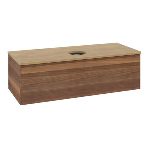 V&B Waschtischunterschrank ohne Frontstruktur Antao 120x36x50cm, WBP-farbe hon. Oa, w. wal