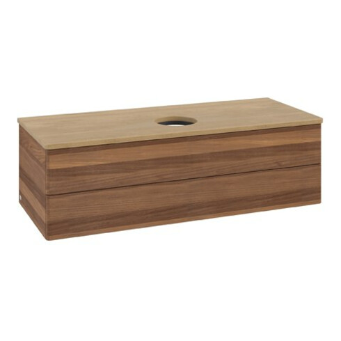 V&B Waschtischunterschrank ohne Frontstruktur Antao 120x36x50cm, WBP-farbe hon. Oa, w. wal
